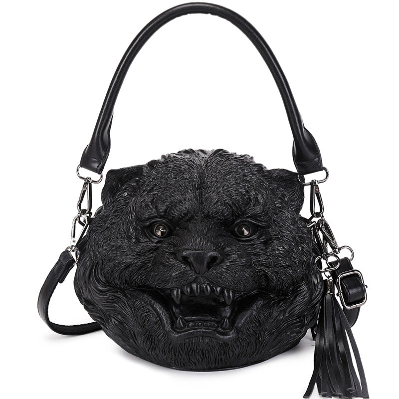 Women's Halloween Personalized Three-dimensional Tiger Head Boys Crossbody Bags
