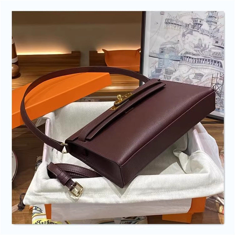 Women's Genuine Leather Clutch Elegant French High-grade Shoulder Bags