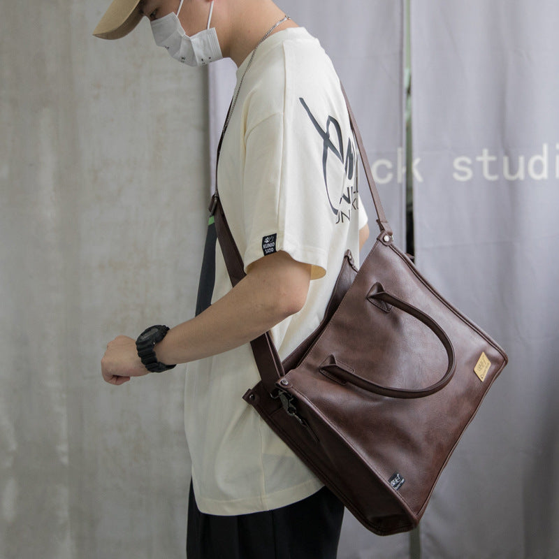 Men's Fashion Computer Retro Leather Large Capacity Men's Messenger Bags