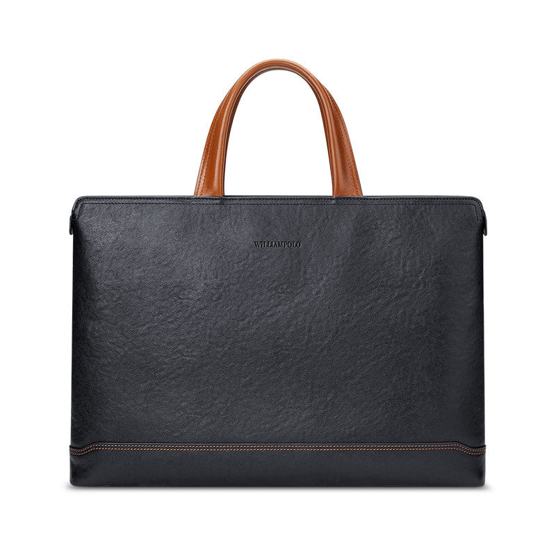 Men's Paul High Sense Cowhide Leather Business Men's Briefcases