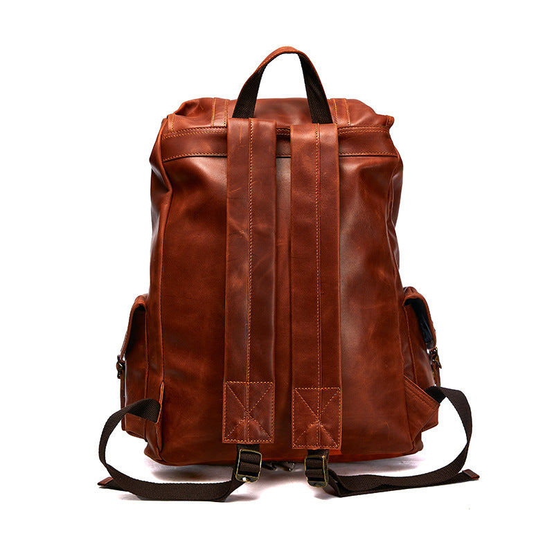 Men's First Layer Cowhide Genuine Leather Business Backpacks