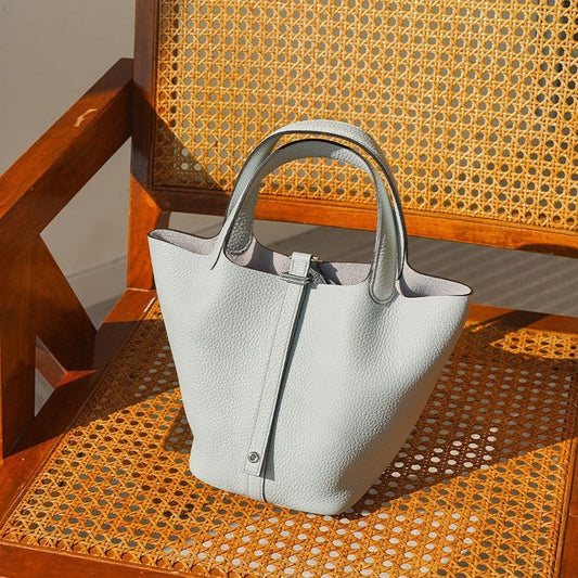 Layer Cowhide Soft Genuine Leather Vegetable Basket Crossbody Bags