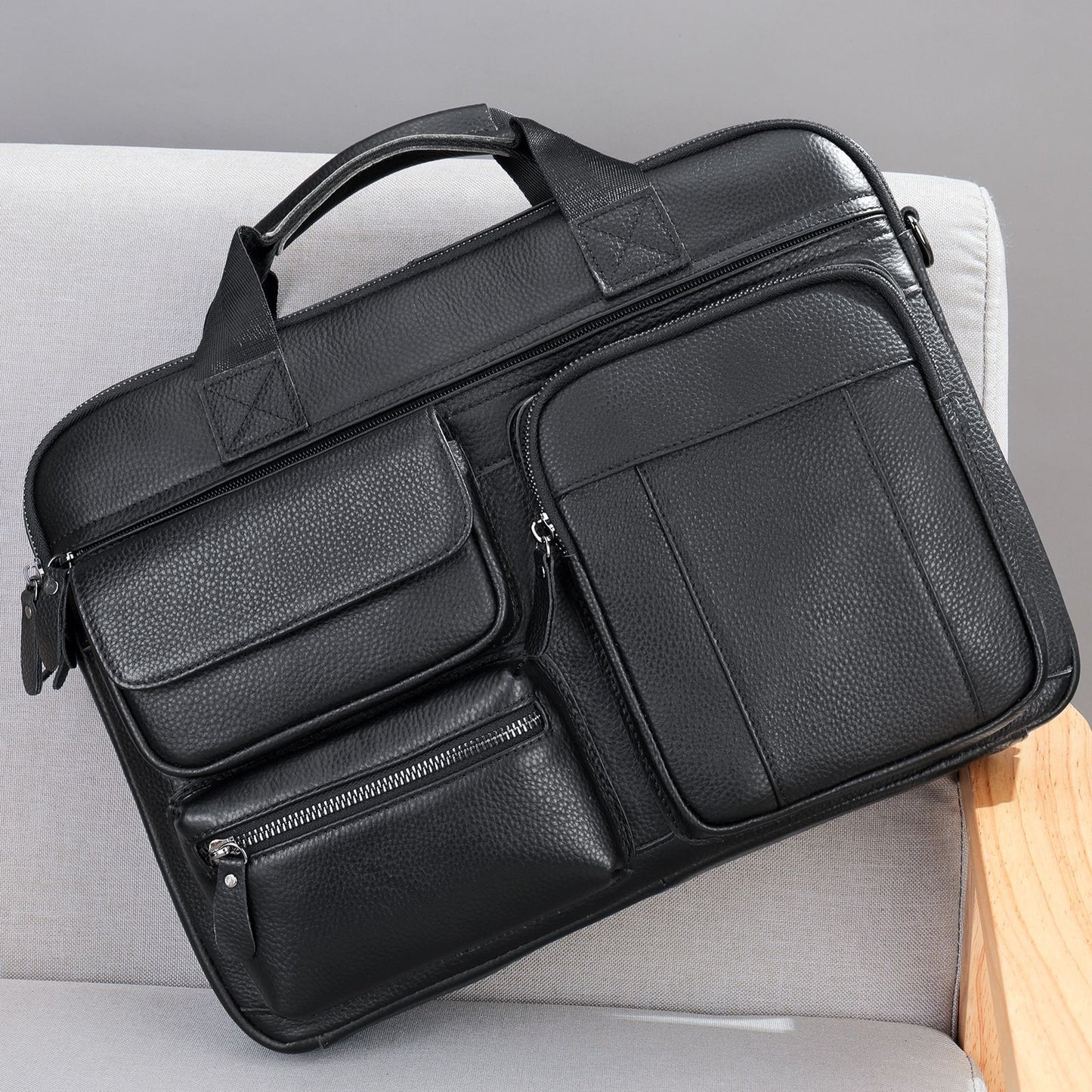 Men's High-grade First Layer Cowhide Large Capacity Bags