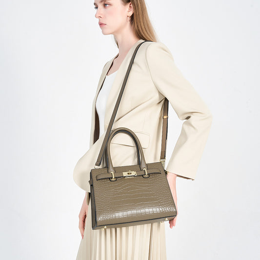 Women's Large Light Luxury Minority High-grade Crocodile Pattern Capacity Handbags