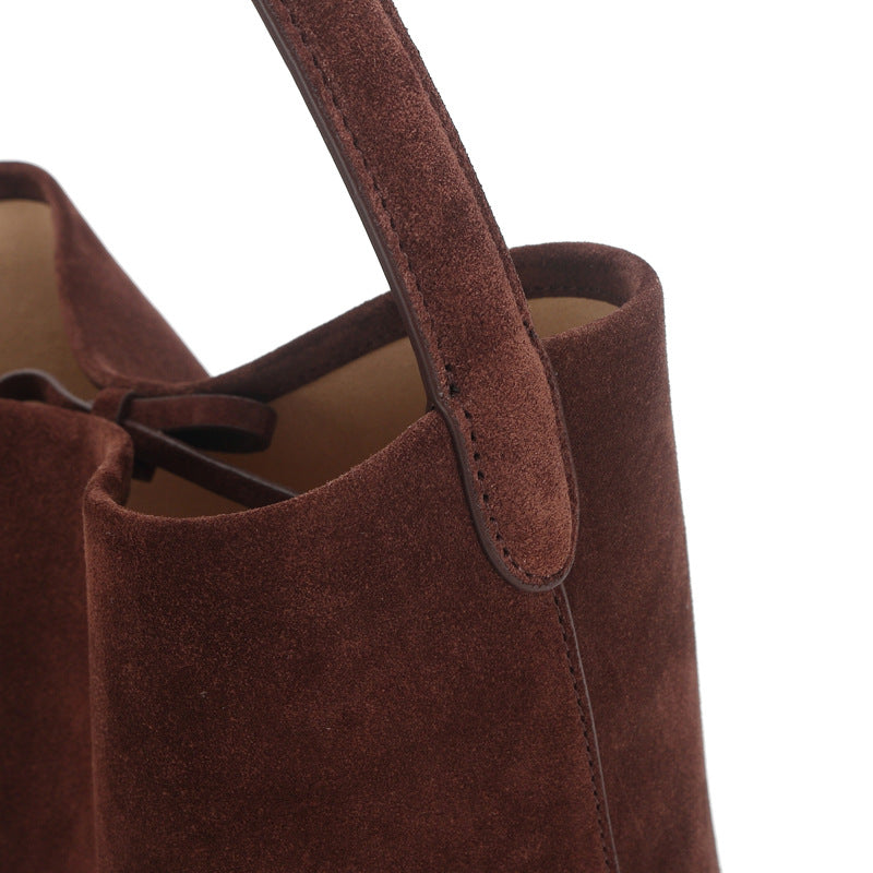 Women's Suede Leather Performance Large Capacity Commuter Shoulder Bags