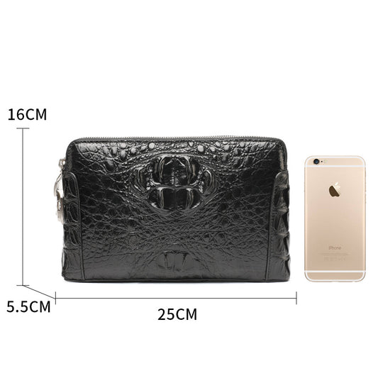 Men's Leather Clutch Skull With Password Business Men's Handbags