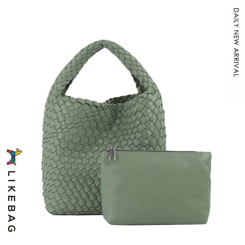 Women's Quality Handmade Woven Vegetable Basket Composite Shoulder Bags