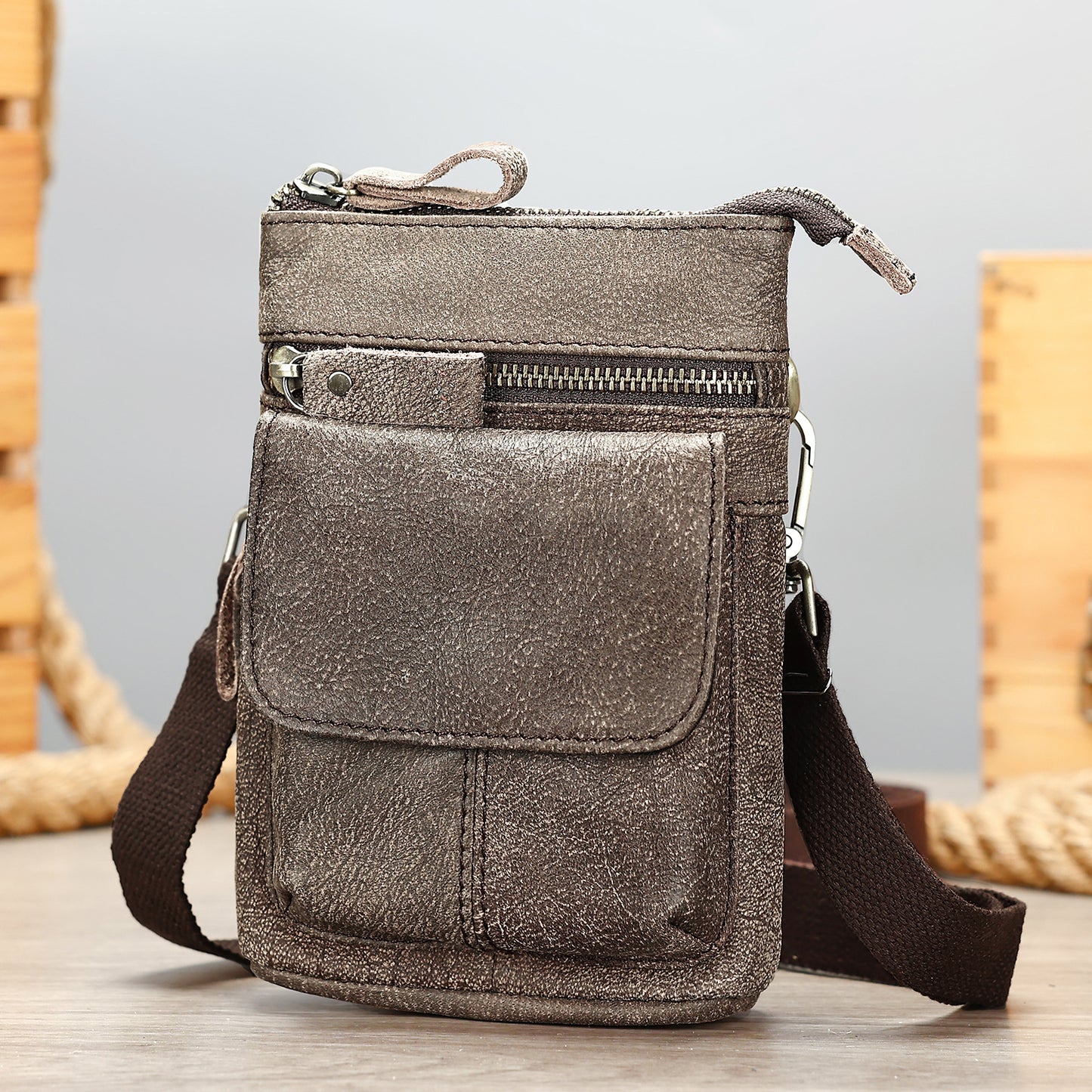 Men's Retro Genuine Leather First Layer Cowhide Men's Waist Packs