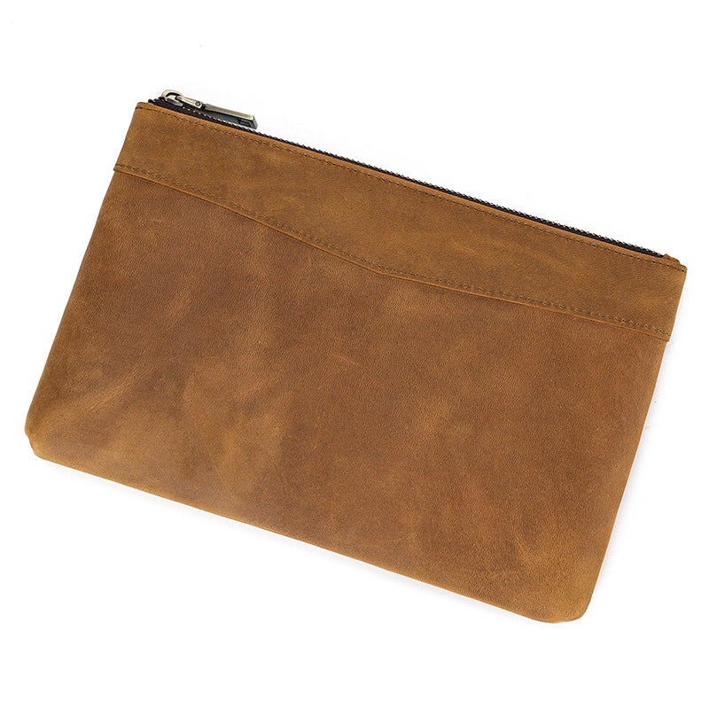 Men's Horse Leather Vintage Clutch First Layer Cowhide Men's Handbags