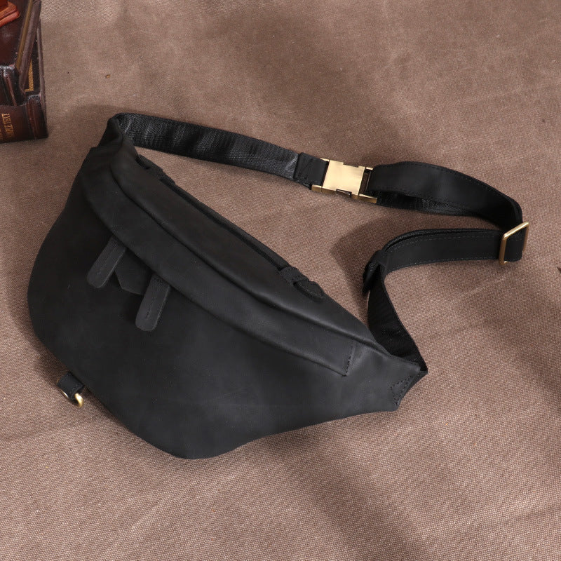 Women's & Men's & Crazy Horse Leather Large Capacity Men's Chest Bags