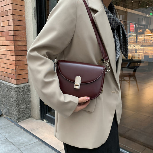 Women's Soft Leather Fashion Wide Strap Saddle Crossbody Bags