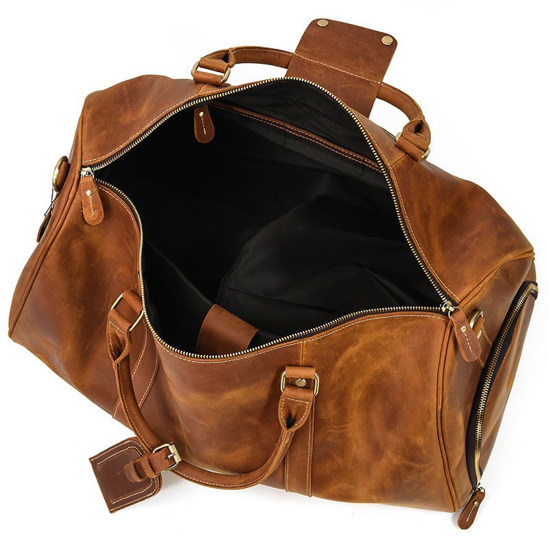 Men's Retro Leather Large Capacity Crazy Horse Luggage