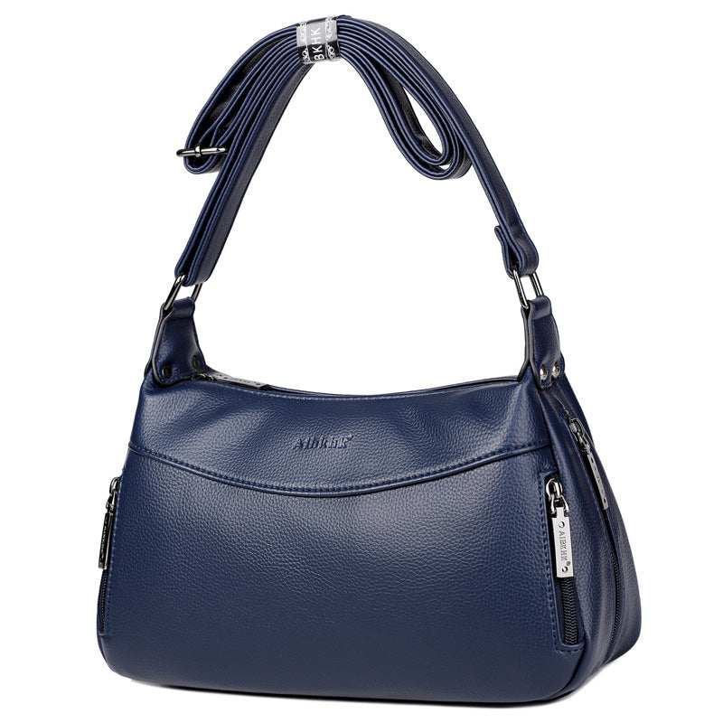 Women's Simple Elegant Mother Large Capacity Soft Leather Crossbody Bags