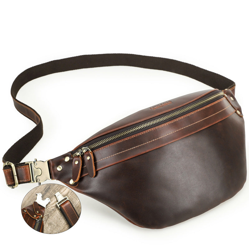 Men's Retro Crazy Horse Leather Large Capacity Bags