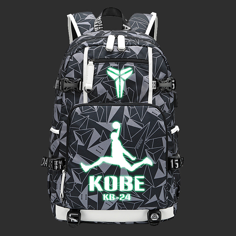 Men's Black Mamba Basketball Thermal Transfer Printing Backpacks
