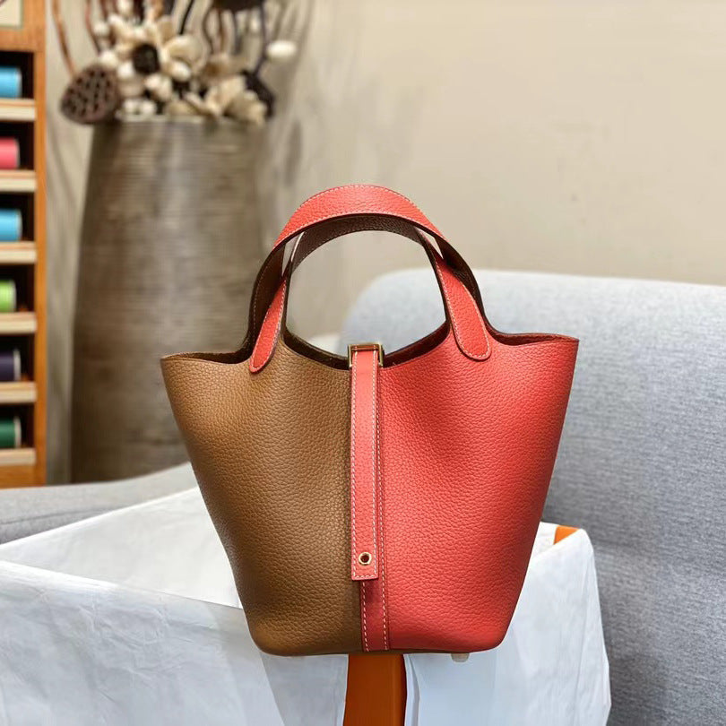 Women's First Layer Litchi Pattern Genuine Leather Bags