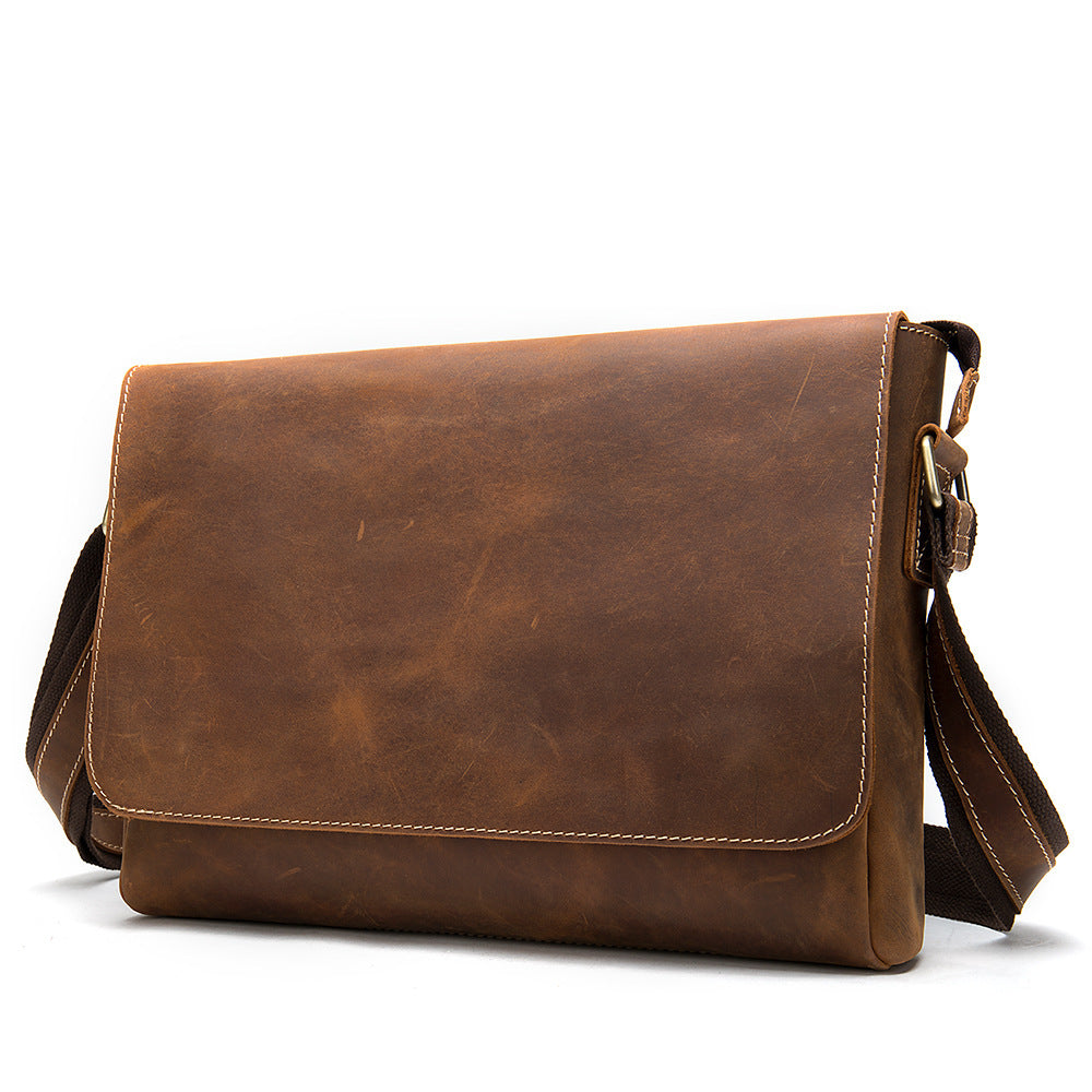 Men's Crazy Horse Leather First Layer Cowhide Bags