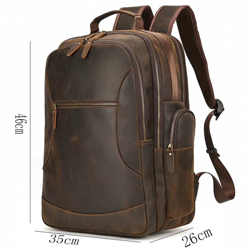 Men's Horse Leather Vintage Genuine Inch First Backpacks
