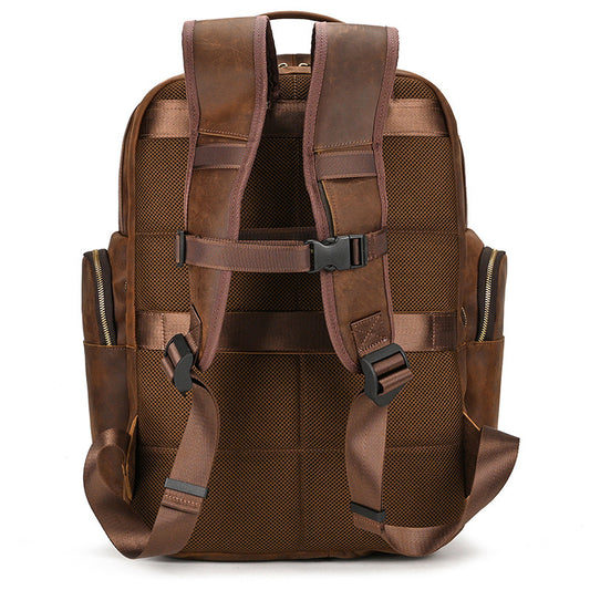 Men's Horse Leather Vintage Genuine Inch First Backpacks