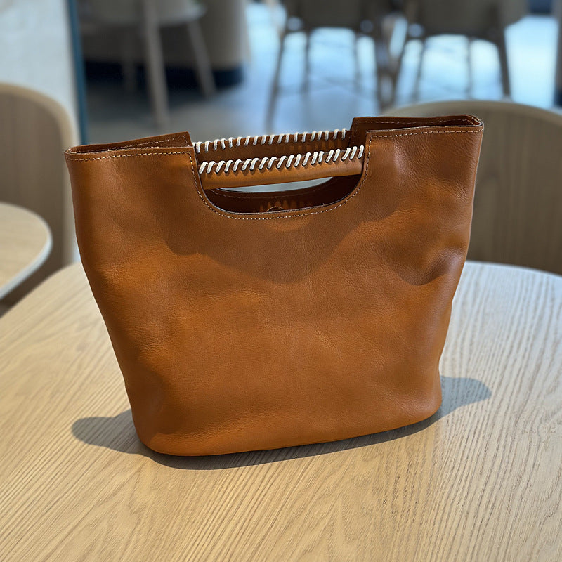 Women's Handmade Vegetable Tanning Leather Packet Artistic Bags