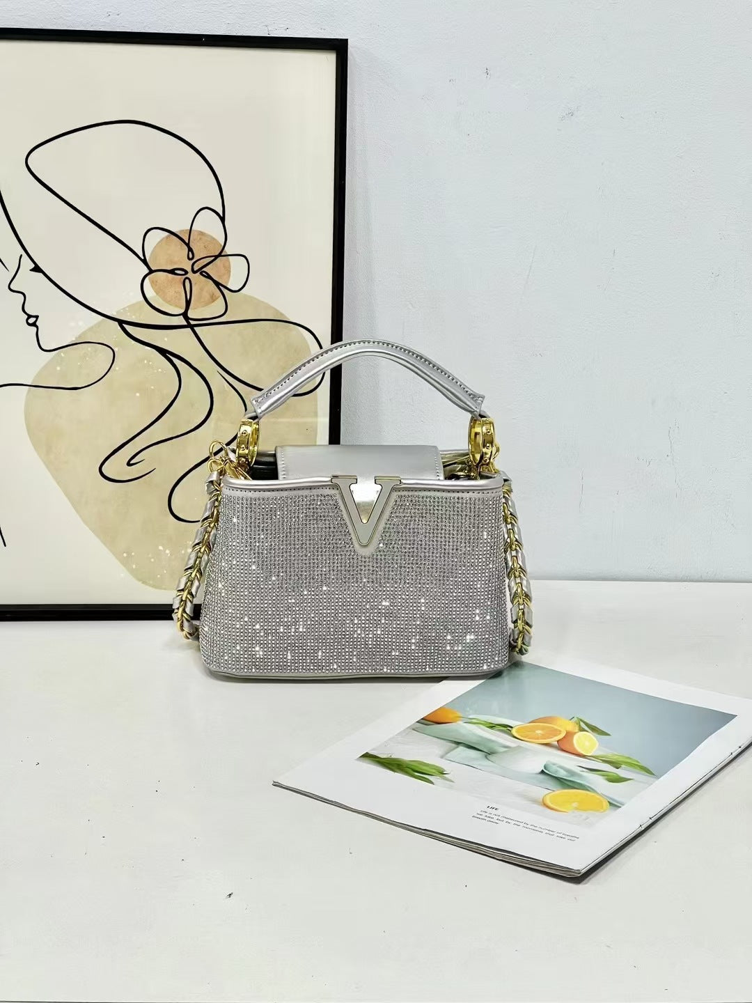 Women's Graceful Chaise Retro Diamonds Fashion Crossbody Bags