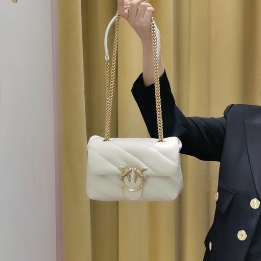 Women's Sheepskin High Quality Swallow Puff Pillow Crossbody Bags