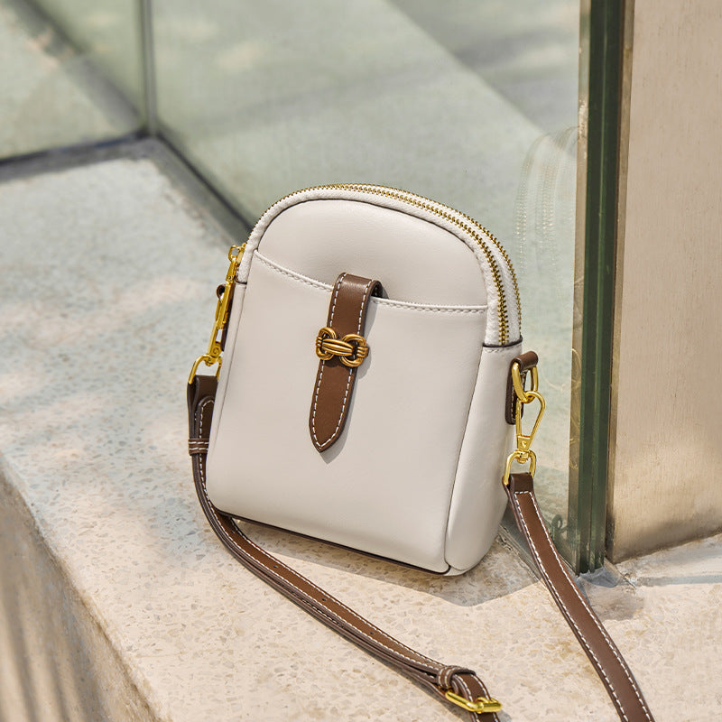 Women's Mobile Genuine Leather Lightweight Summer Small Square Bags