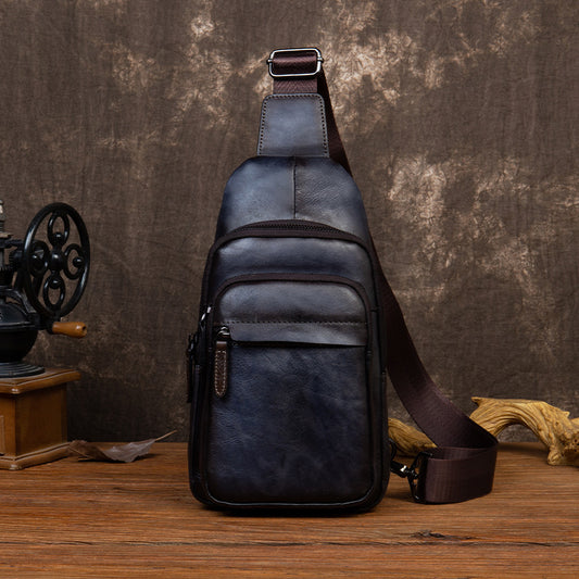 Men's Retro First Layer Cowhide Tree Height Men's Messenger Bags