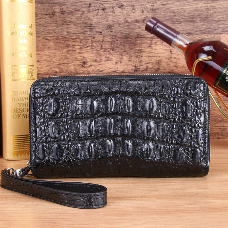 Men's Crocodile Leather Clutch Large Capacity Business Bags