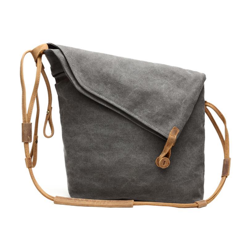 Men's Crazy Horse Leather Canvas Artistic Retro Bags