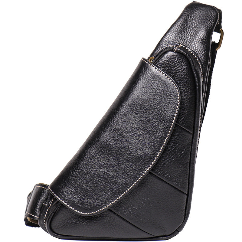 Men's Korean Style Unique Cattle Leather Men's Chest Bags