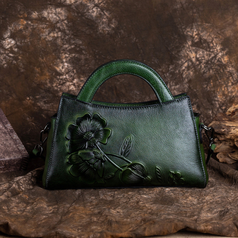 Women's Vintage Genuine Leather Top Layer Cowhide Handbags
