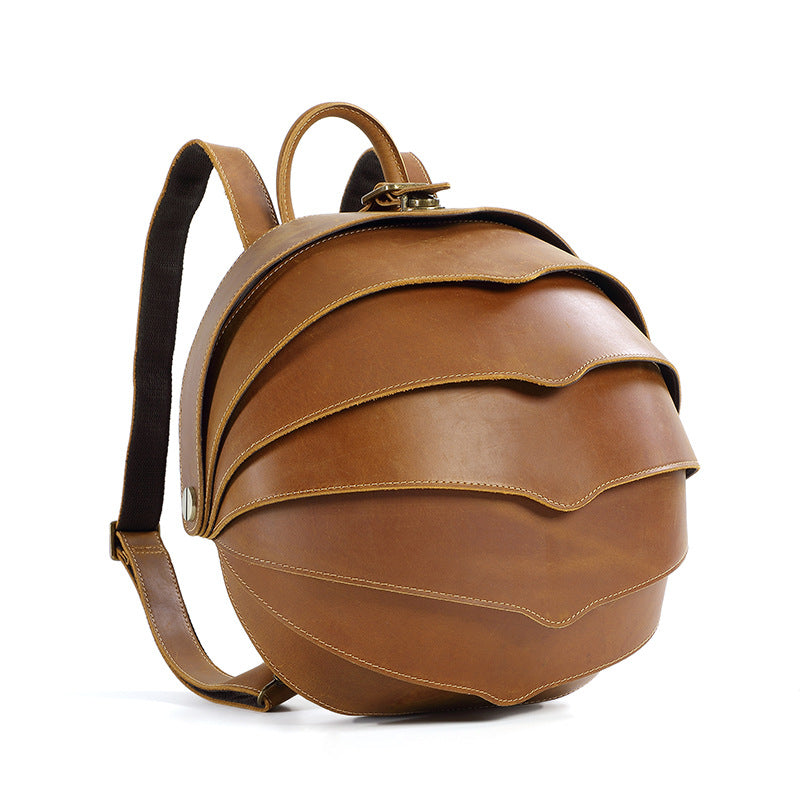 Men's Personalized Leather First Layer Crazy Horse Backpacks