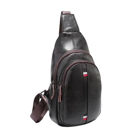 Men's Stylish Versatile Cattle Leather Korean Men's Chest Bags