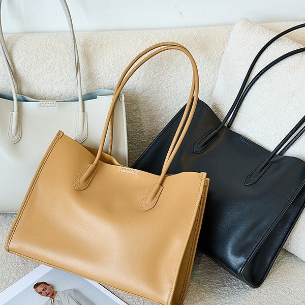 Women's Cow Leather Niche Soft Versatile Retro Tote Bags