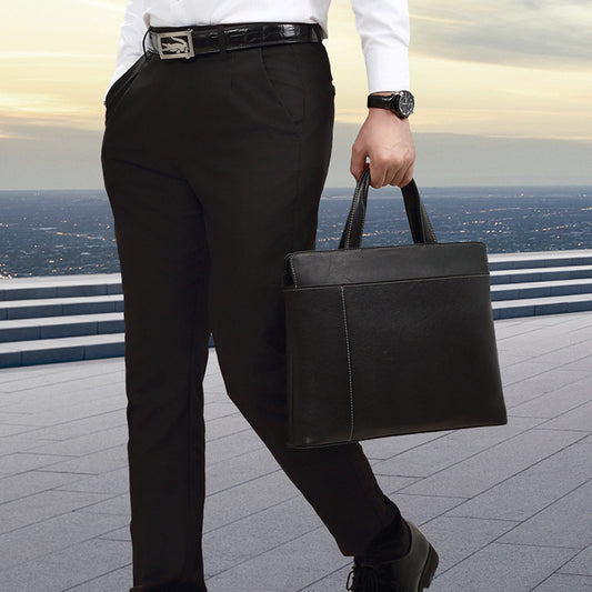 Men's Horizontal Large Capacity Computer Business Cowhide Men's Briefcases
