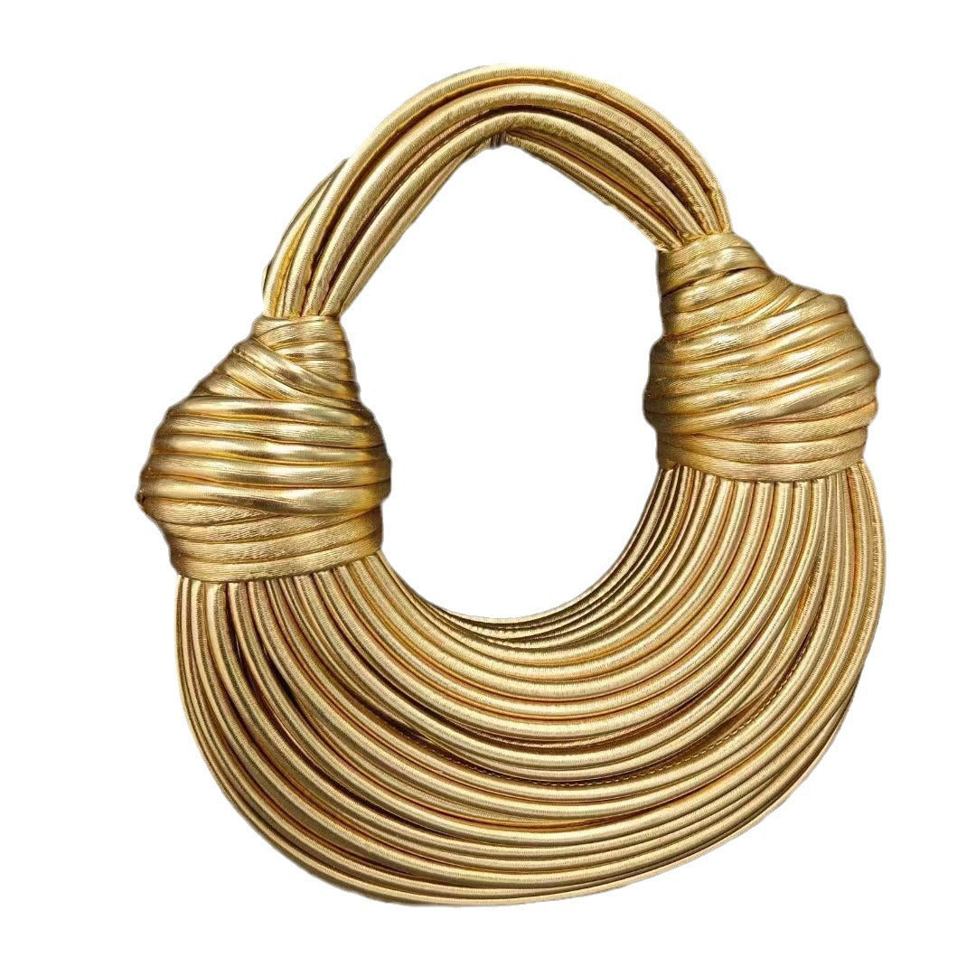 Women's Summer Hand-woven French Minority Gold Handbags