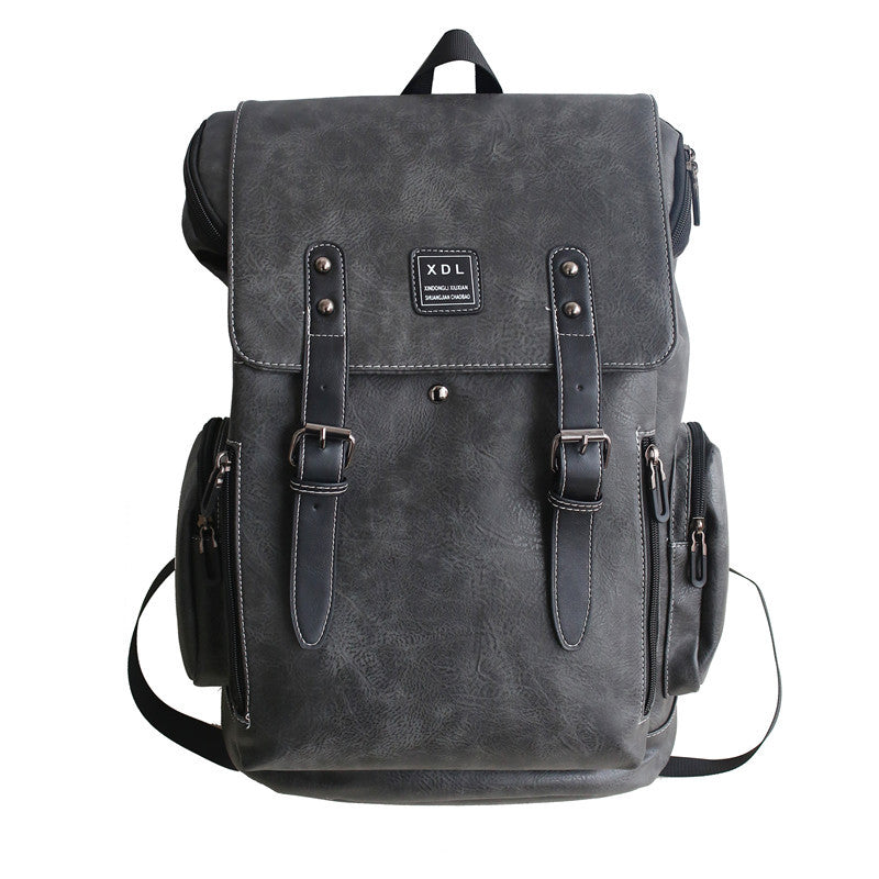 Men's Retro College Boys Campus Soft Leather Backpacks