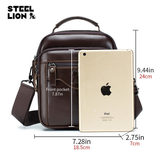 Men's Lion Fashion Pouch Trendy Retro Top Men's Messenger Bags