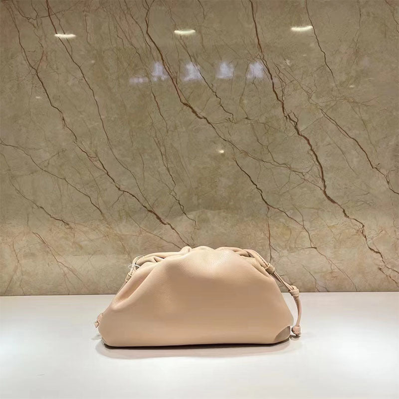 Women's Selected Genuine Leather Dumpling Clutch Cowhide Crossbody Bags