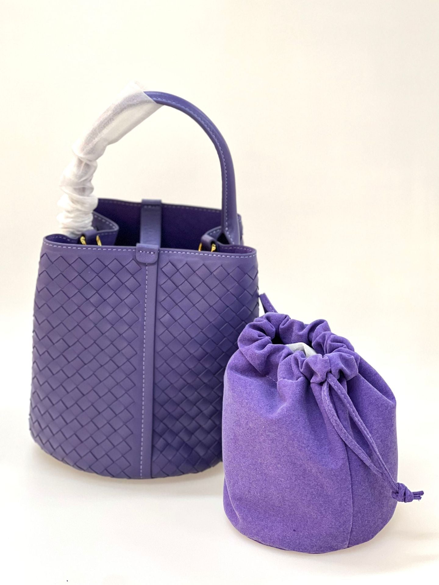 Women's Handmade Genuine Leather Woven High-grade Bucket Bags