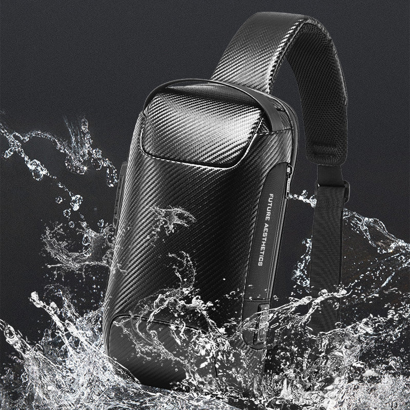 Men's Fashion Carbon Fiber Waterproof With Men's Chest Bags