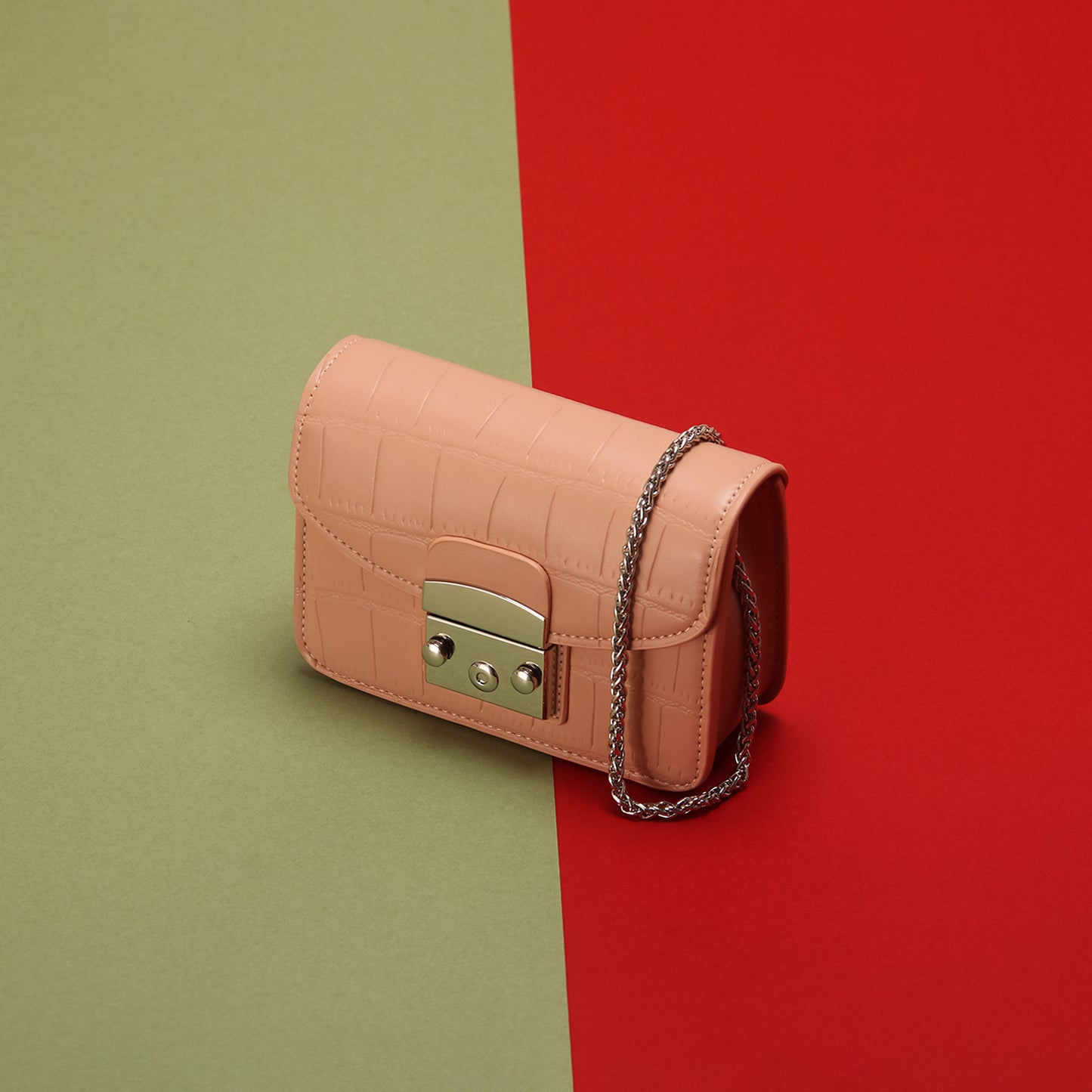 Women's Crocodile Pattern Trend Classic Style Chain Crossbody Bags
