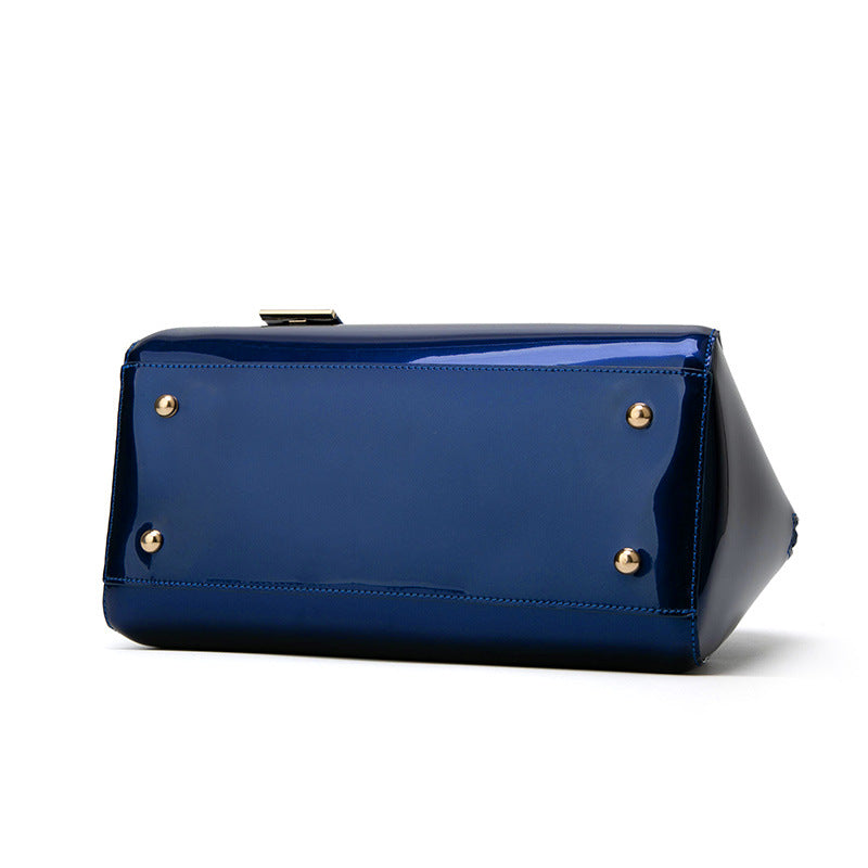 Women's Patent Leather Shiny Boston Fashion Shoulder Bags