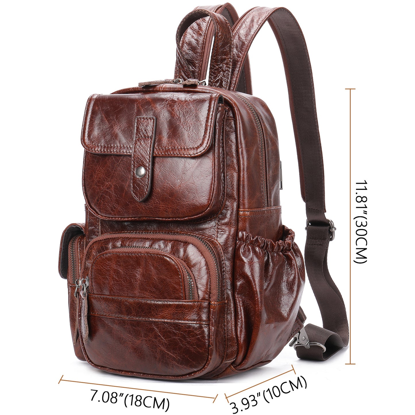 Genuine Leather Retro Fashion Oil Wax Backpacks