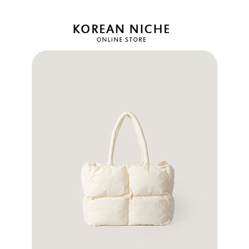 Nylon Niche Plaid Idle Style Large Shoulder Bags