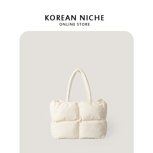 Nylon Niche Plaid Idle Style Large Shoulder Bags