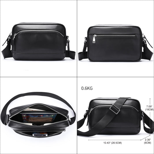Men's Simple Soft Leather Trendy Top Layer Men's Shoulder Bags