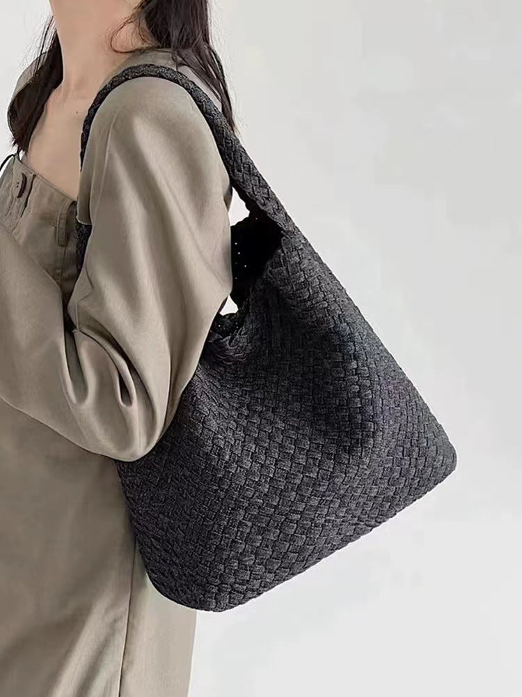 Denim Woven Large Capacity Totes One Arm Bags