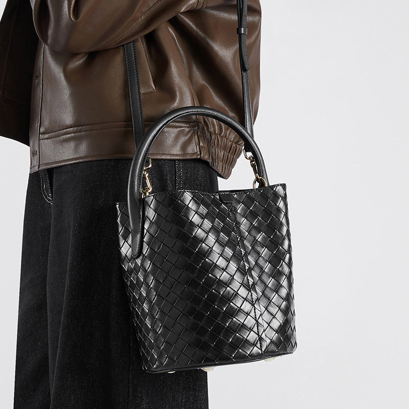 Women's Unique High-grade Genuine Leather Weaving Crossbody Bags